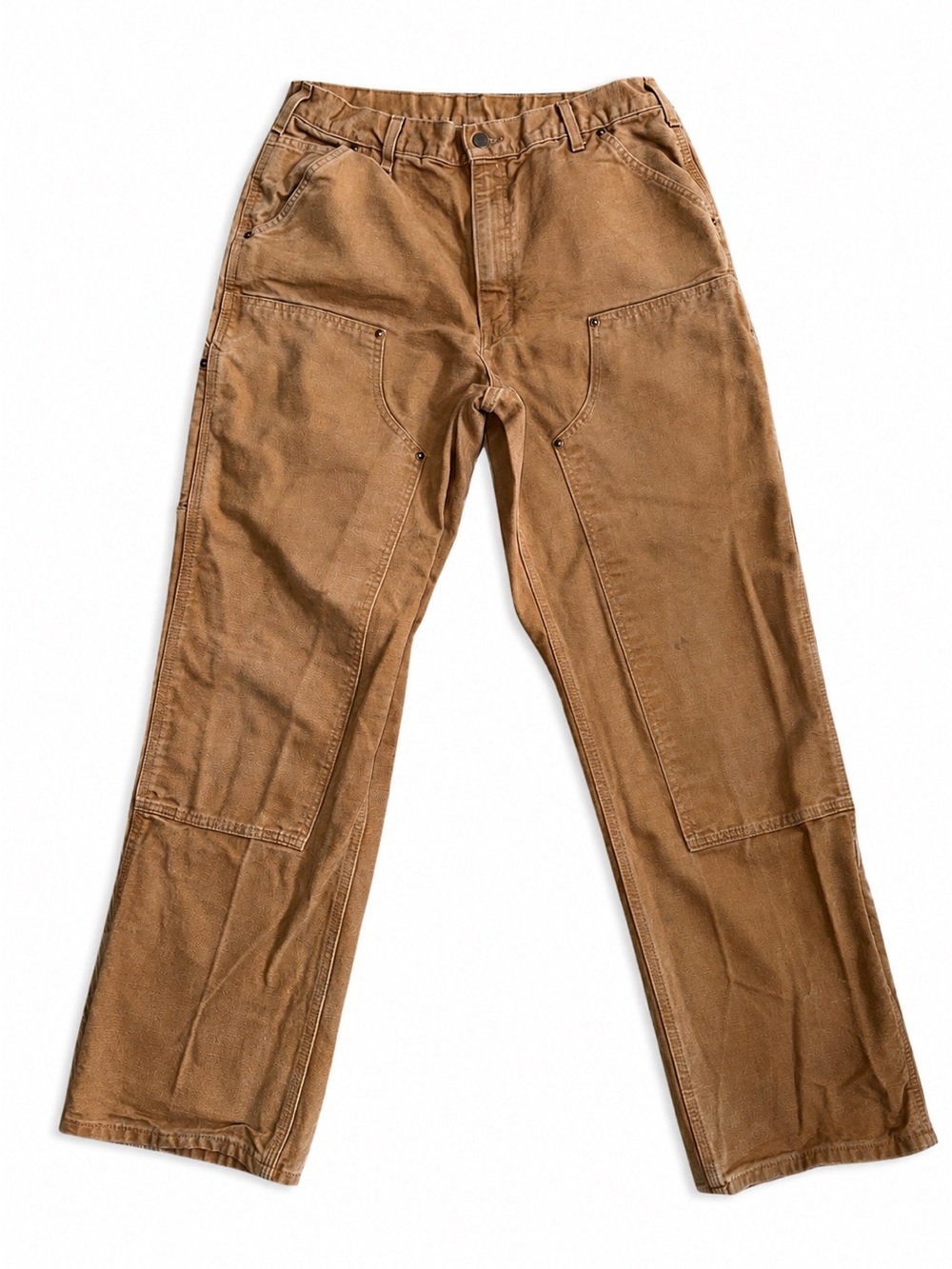 Carhartt Vintage 1990s Double Knee Brown Canvas Work Pants Loose Fit 34X32